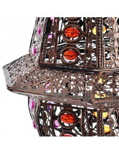 COLGANTE DE TECHO METAL Y VIDRIO MULTICOLOR 60x31