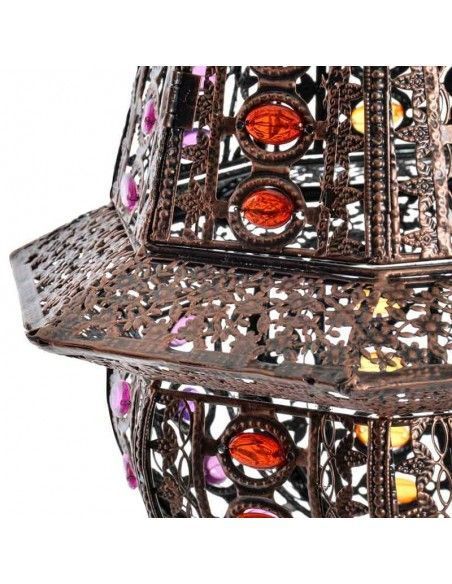 COLGANTE DE TECHO METAL Y VIDRIO MULTICOLOR 60x31