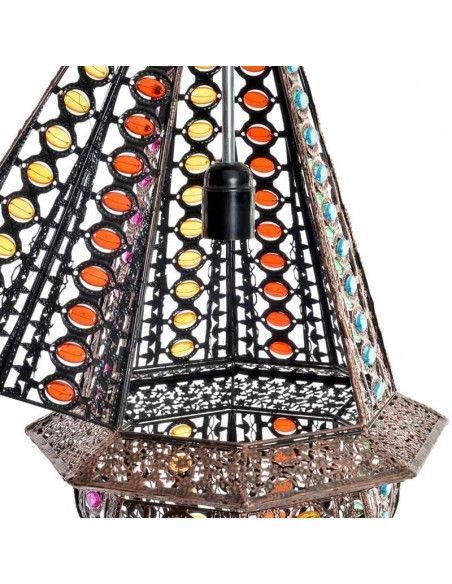 COLGANTE DE TECHO METAL Y VIDRIO MULTICOLOR 60x31