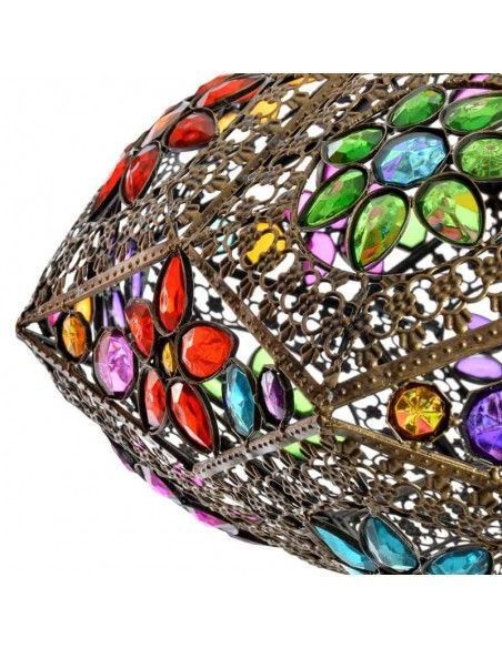 COLGANTE DE TECHO METAL Y VIDRIO MULTICOLOR 64x54