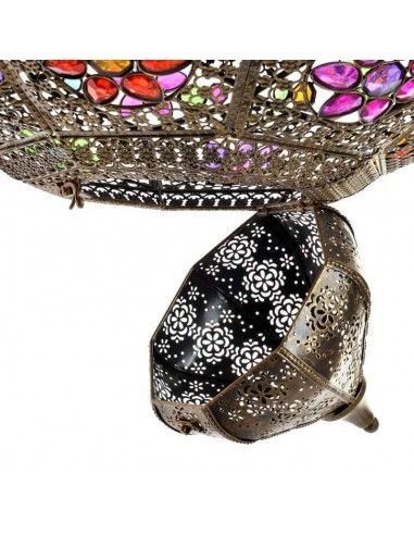 COLGANTE DE TECHO METAL Y VIDRIO MULTICOLOR 64x54