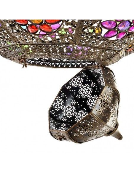 COLGANTE DE TECHO METAL Y VIDRIO MULTICOLOR 64x54