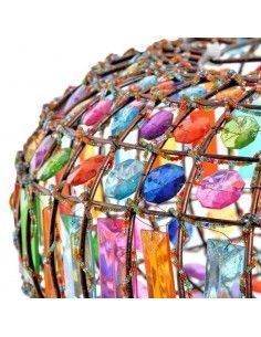 COLGANTE DE TECHO METAL Y VIDRIO MULTICOLOR 23.5x44 2