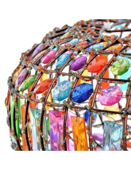 COLGANTE DE TECHO METAL Y VIDRIO MULTICOLOR 23.5x44