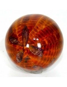 BOLA DE DECORACION HOJA AMBAR 13 cm