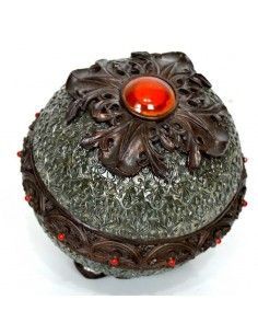 BOLA DE RESINA EN RELIEVE GRIS VINTAGE 11cm o