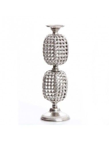 CANDELABRO METAL PLATA 64x16