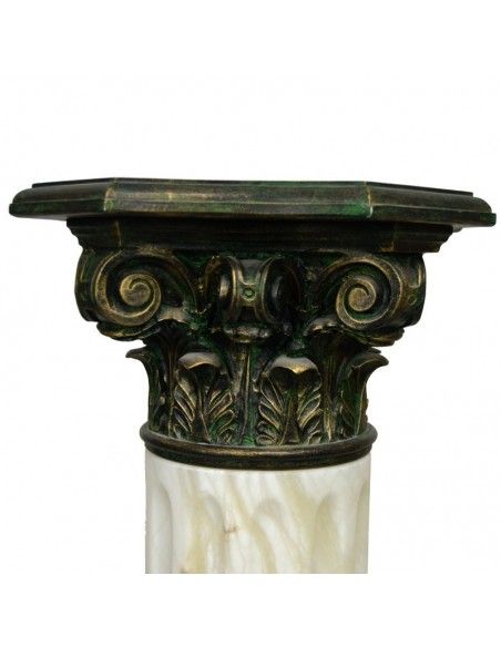 COLUMNA DE ALABASTRO VERDE Y BLANCO