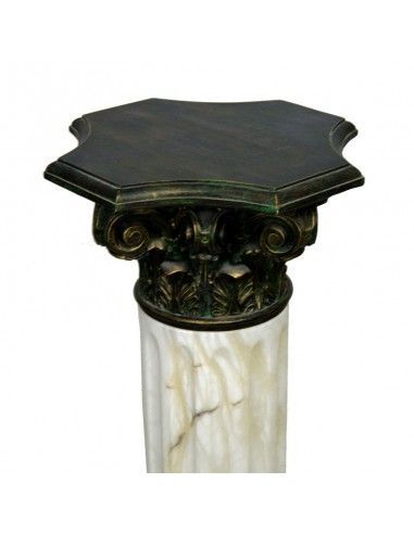 COLUMNA DE ALABASTRO VERDE Y BLANCO