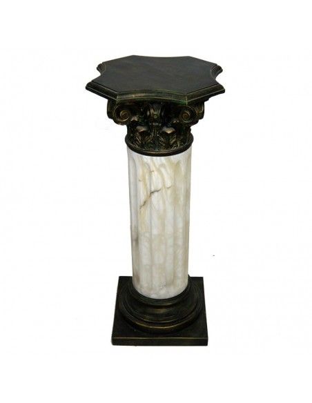 COLUMNA DE ALABASTRO VERDE Y BLANCO