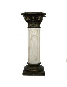 COLUMNA DE ALABASTRO VERDE Y BLANCO