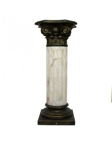 COLUMNA DE ALABASTRO VERDE Y BLANCO