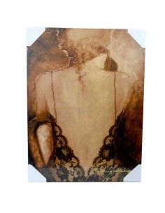 CUADRO LIENZO MUJER SEMIDESNUDA SENTADA 80x60