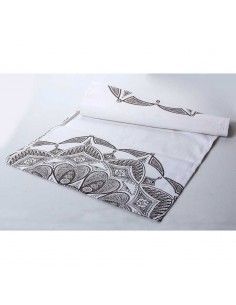 CAMINO DE MESA BLANCO - MARRON 50x150 2