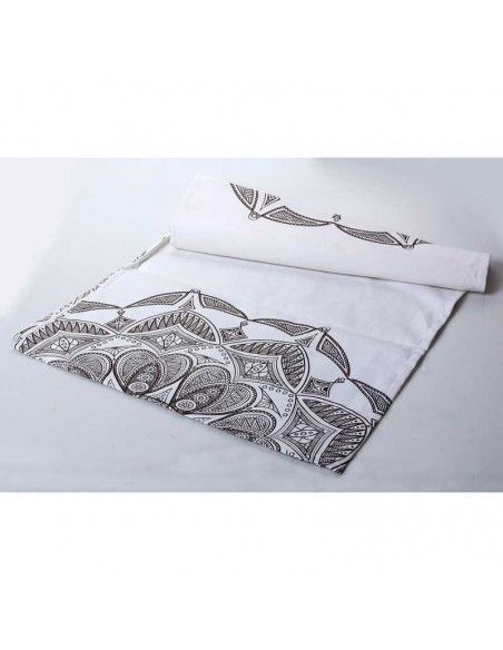 CAMINO DE MESA BLANCO - MARRON 50x150