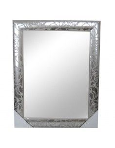 ESPEJO DE MADERA COLOR PLATA 98x77