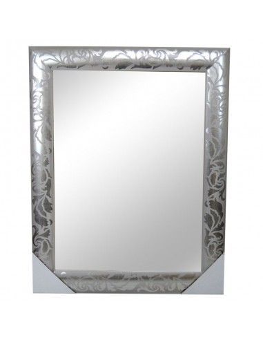 ESPEJO DE MADERA COLOR PLATA 98x77