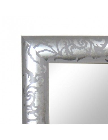 ESPEJO DE MADERA COLOR PLATA 98x77