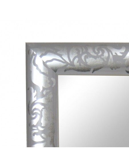 ESPEJO DE MADERA COLOR PLATA 98x77