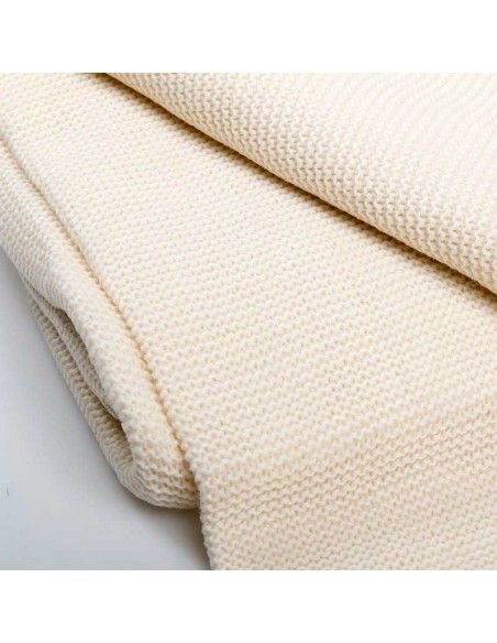 MANTA BLANCA DE VIAJE O SOFA 130x150