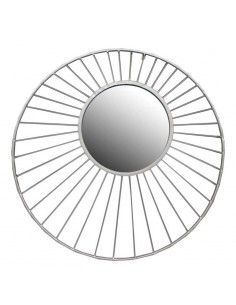 ESPEJO DE METAL PLATA MODERNO 92x92