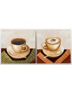 CUADRO CON TAZA DE CAFE SET DE DOS 60x60
