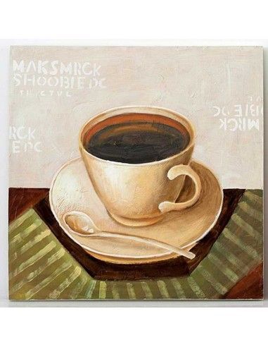 CUADRO CON TAZA DE CAFE SET DE DOS 60x60
