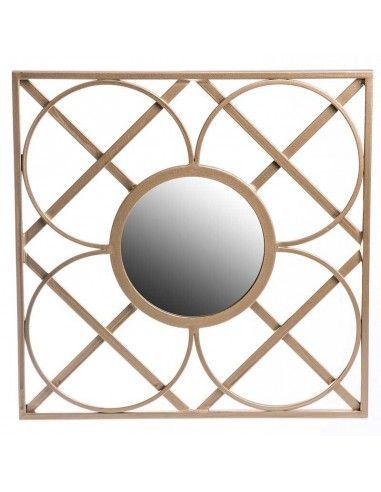 ESPEJO FLOR CHAMPAGNE 46x46