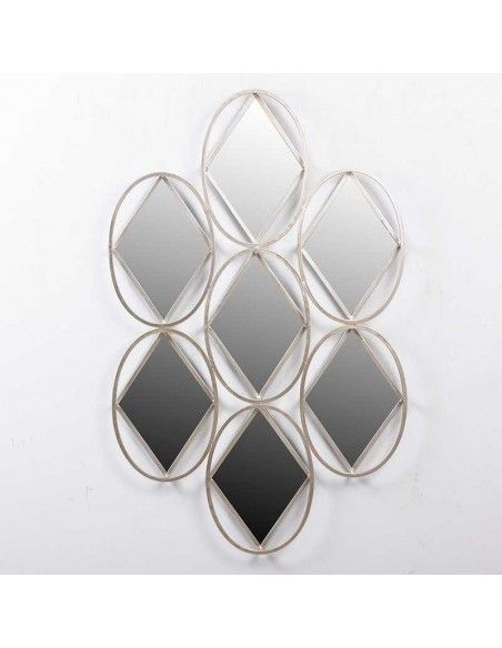 ESPEJO DE METAL COLOR CHAMPAGNE 87x55
