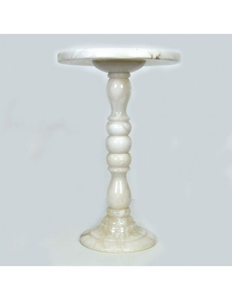 COLUMNA - MESA DE ALABASTRO BLANCO 53x34