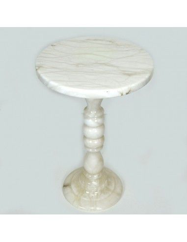 COLUMNA - MESA DE ALABASTRO BLANCO 53x34