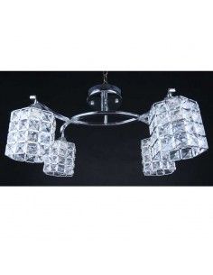 LAMPARA DE TECHO CROMO-VIDRIO 4 LUCES 24x47