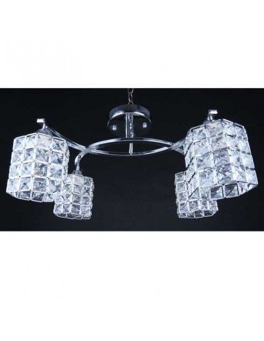LAMPARA DE TECHO CROMO-VIDRIO 4 LUCES 24x47