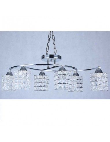 LAMPARA DE TECHO CROMO-VIDRIO 6 LUCES 24x75