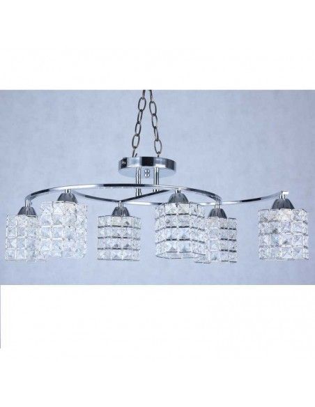 LAMPARA DE TECHO CROMO-VIDRIO 6 LUCES 24x75