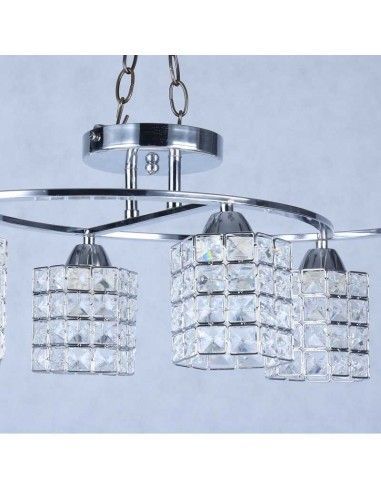 LAMPARA DE TECHO CROMO-VIDRIO 6 LUCES 24x75