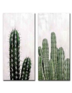 CUADRO VERTICAL LIENZO CACTUS 100x50