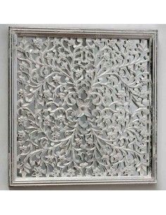 PLACA - PANEL MADERA PLATA CON ESPEJO 60x60