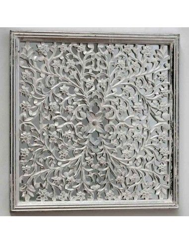 PLACA - PANEL MADERA PLATA CON ESPEJO 60x60