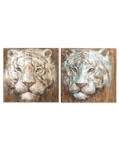 CUADRO DE MADERA FELINO VINTAGE 80x80