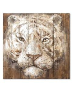 CUADRO DE MADERA FELINO VINTAGE 80x80 2