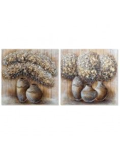 CUADRO JARRON SOBRE MADERA 80x80