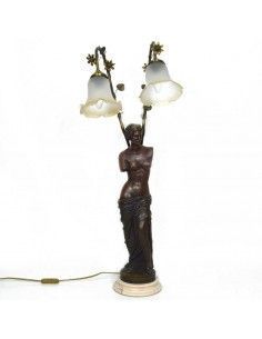 LAMPARA DE SOBREMESA CON FIGURA MUJER  81x34