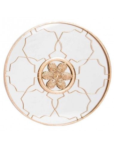 ESPEJO FLOR DE METAL ORO VINTAGE 58x3