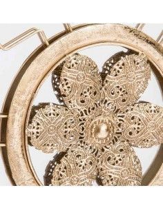 ESPEJO FLOR DE METAL ORO VINTAGE 58x3 2