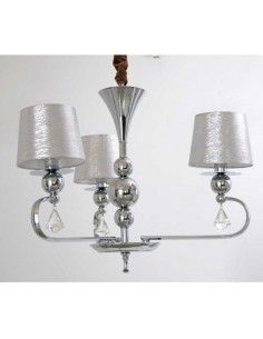 LAMPARA DE TECHO TRES LUC PANTALLA GRIS