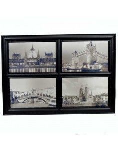 CUADRO DE CIUDADES ENVEJECIDAS EN CRISTAL 51X71