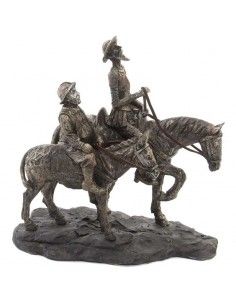 FIGURA DE DON QUIJOTE Y SANCHO PANZA CABALLO 24x22