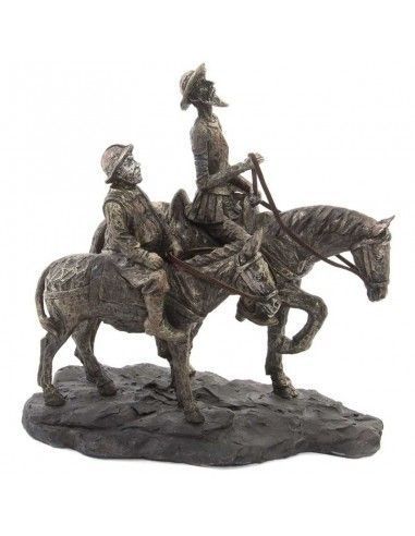 FIGURA DE DON QUIJOTE Y SANCHO PANZA CABALLO 24x22