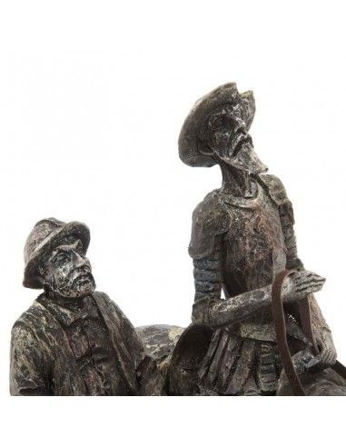 FIGURA DE DON QUIJOTE Y SANCHO PANZA CABALLO 24x22